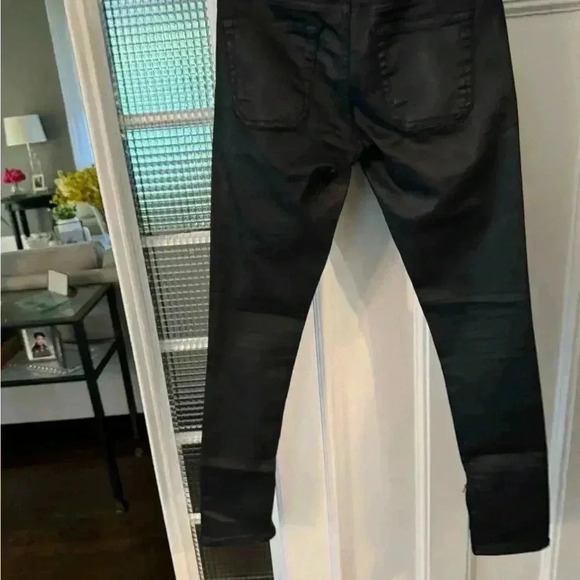 AG Adriano Goldschmied black leather look jeans. Zipper on front pockets size 26 - Picture 2 of 13